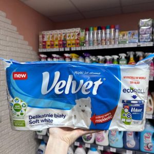 Туалетний папір Velvet Soft White 3шари 150відривів 8 рулонів