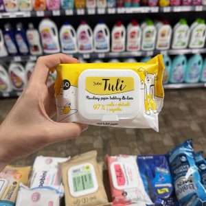 Дитячий вологий туалетний папір з клапаном 97% води та екстракт календули Luba tuli 50шт