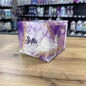 Серветки косметичні сухі тришарові, Softa 70 шт.( фіолетова коробка)