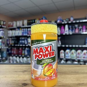 Засіб для миття посуду Maxi Power Mango (манго) 1л(з губкою)