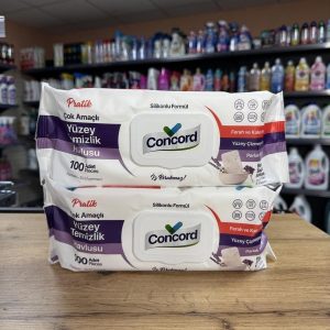 Універсальні вологі серветки для прибирання поверхонь Concord Surface Cleaning Towel. 100шт(лаванда)